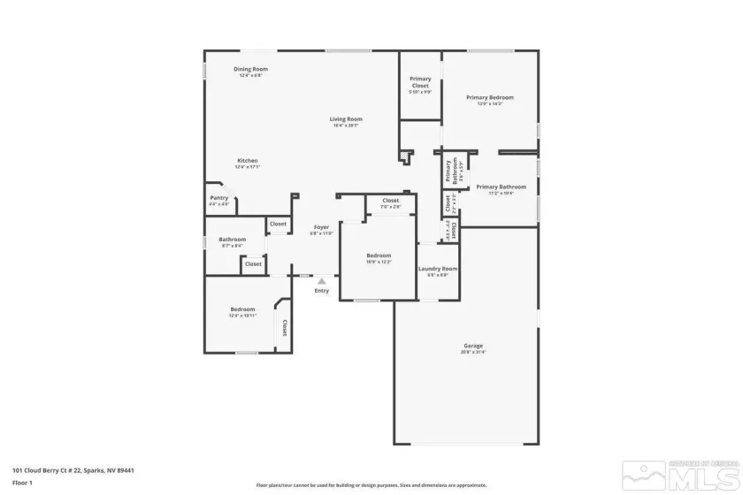 101 Cloud Berry, Sparks, Nevada 89441, 3 Bedrooms Bedrooms, ,2 BathroomsBathrooms,Residential,Residential,Cloud Berry,250006208