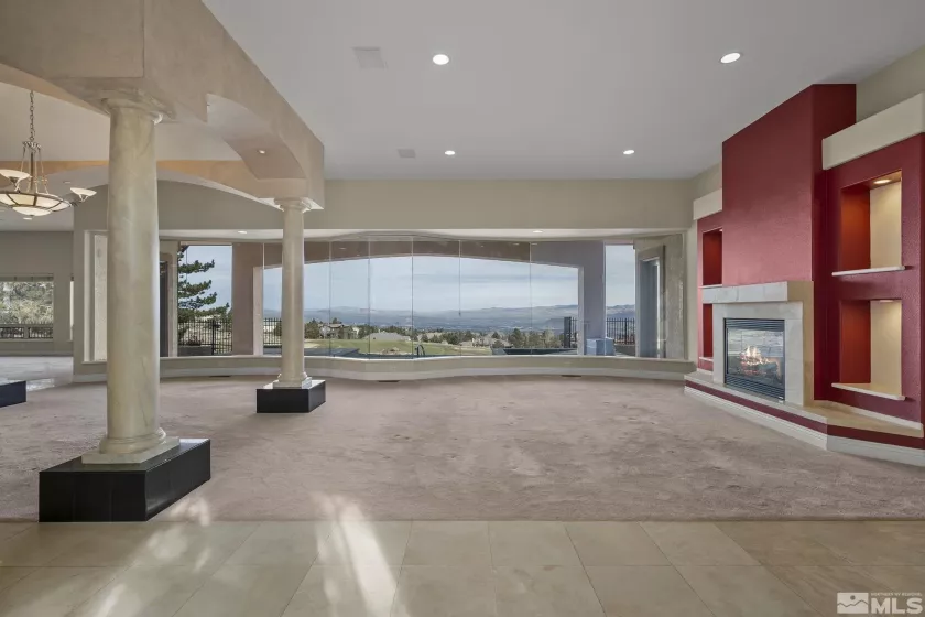 Kitchen: GE Monogram pro range, double ovens, built-in Miele espresso bar facing fairway