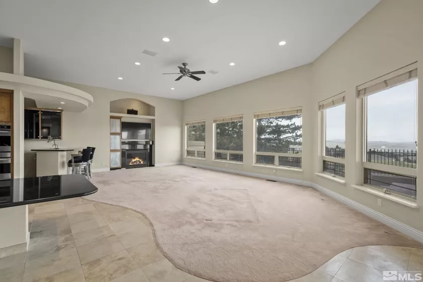 Kitchen with built in dining table nook
