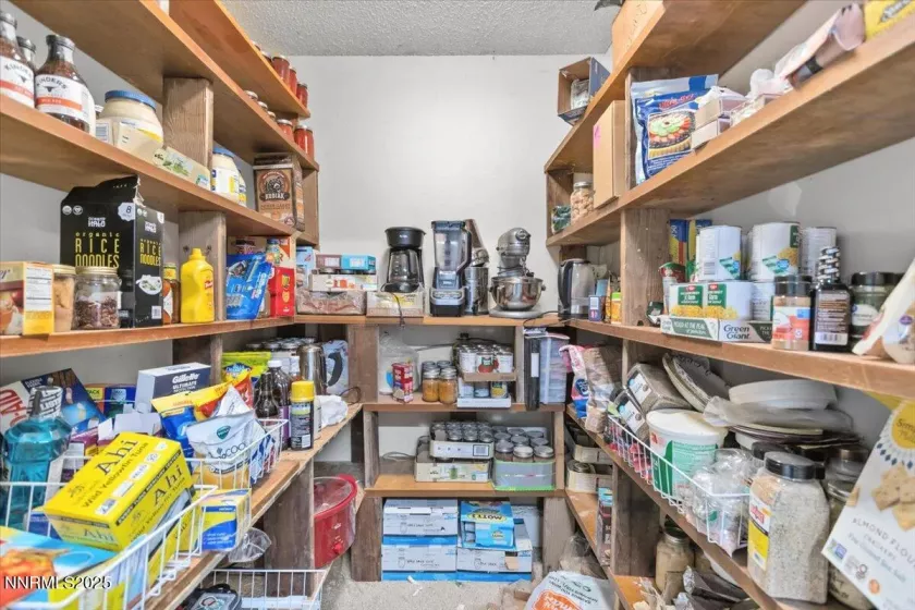 Walk in pantry in garage