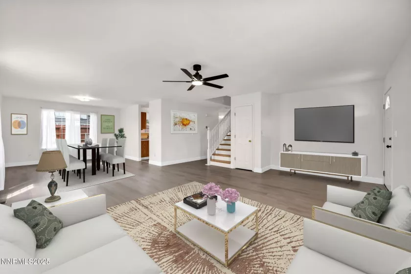 Virtually staged living room