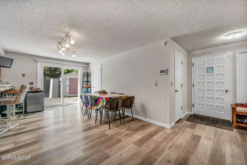 front door and dining