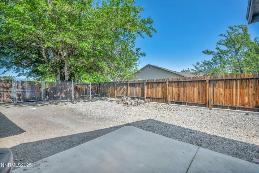 Side yard in front of workshop