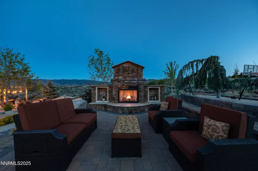 Night Outdoor Fireplace