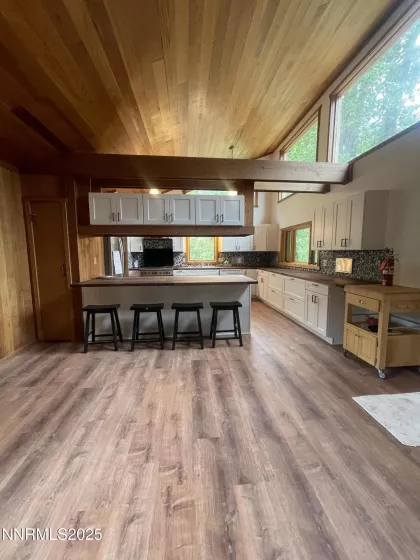 View from living room to kitchen