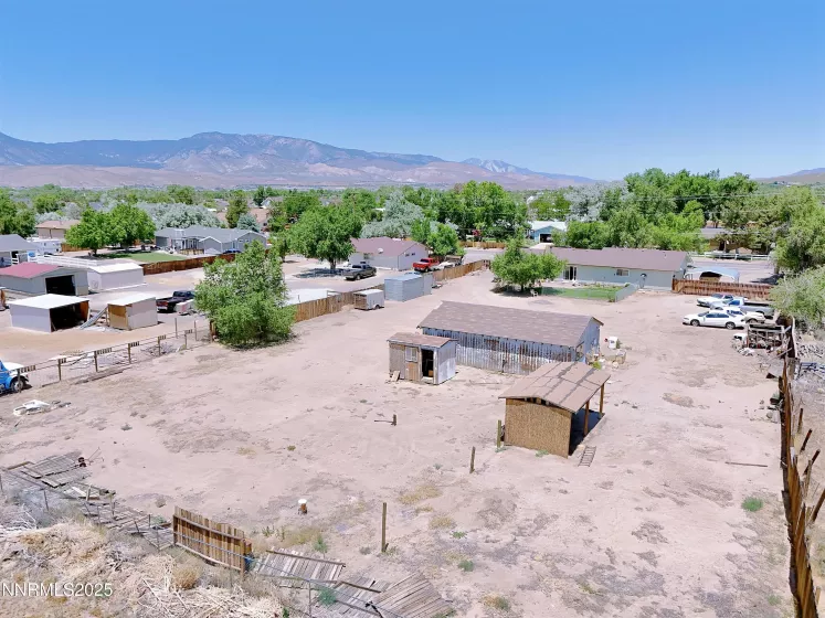 Overhead view of backyard
