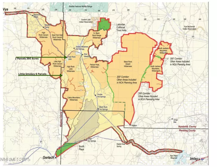 High Rock Wilderness Map showing Parcel locations