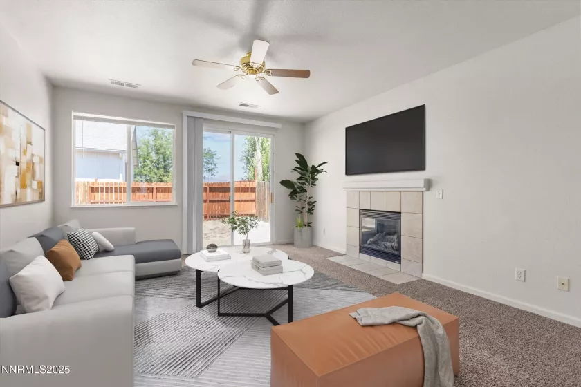 Family Room Virtually Staged