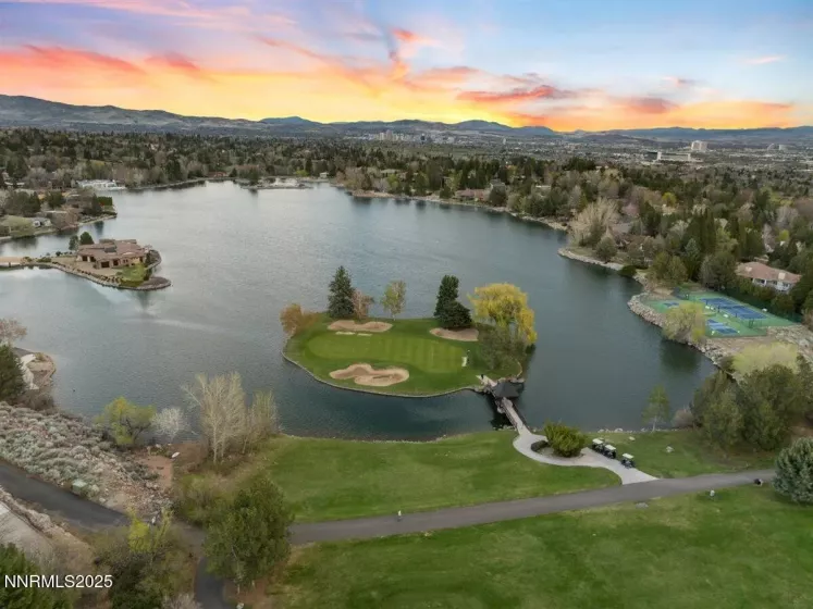 LAKE STANLEY AT SUNSET, CLUB HOUSE