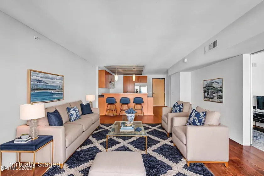 Virtually staged living area