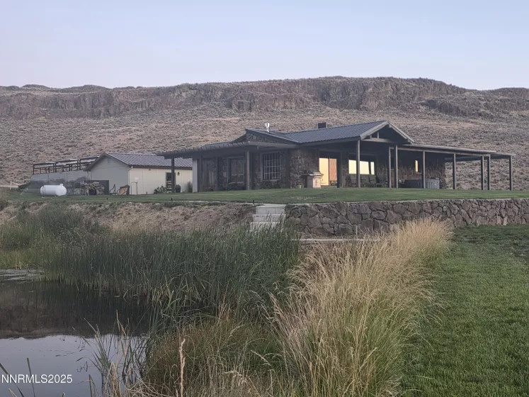view from pond looking NW