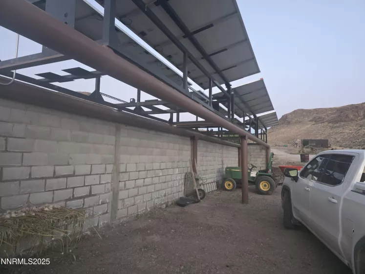 Solar array with generator other side of tractor