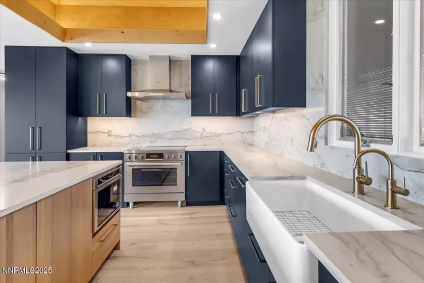 farm sink in kitchen