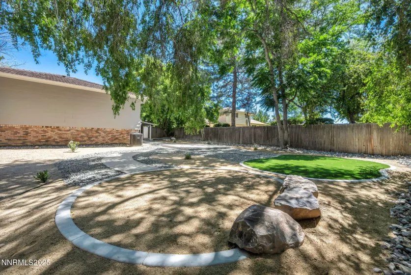 Mature trees provide shade for outdoor enjoyment