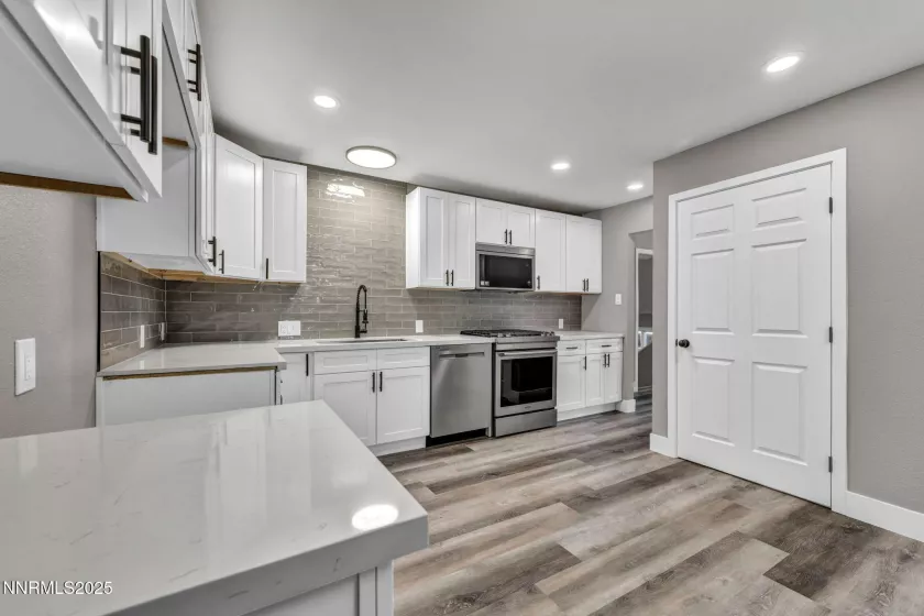 View of new kitchen and pantry door
