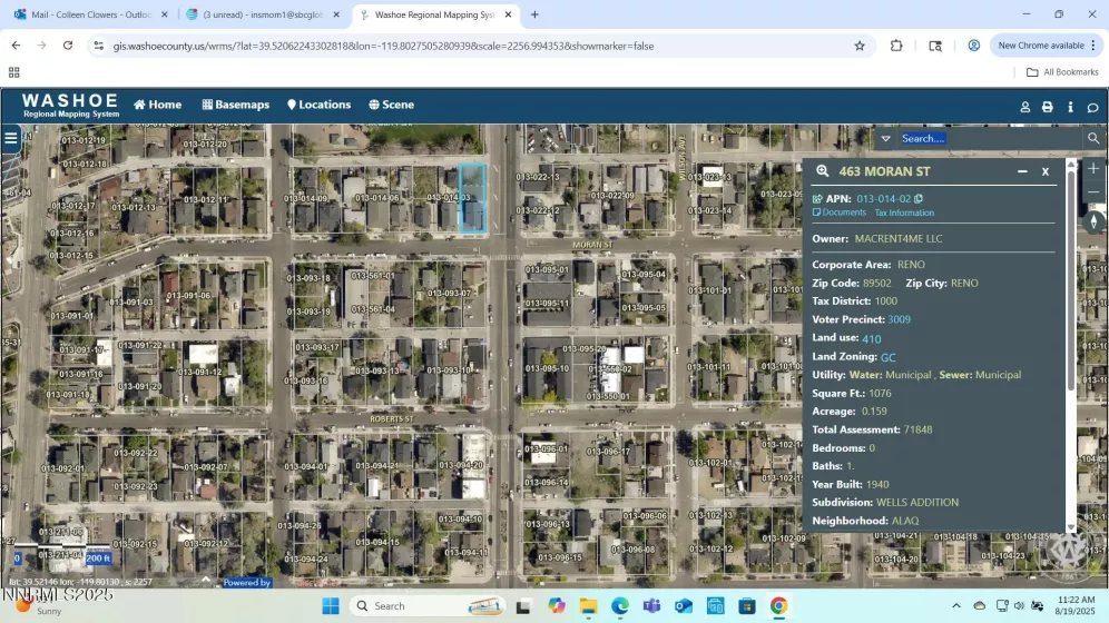 463 Moran, Reno, Nevada 89502, ,Commercial Sale,Residential,Moran,250054928