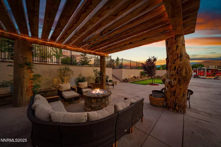 Private Patio Stubbed in Fire Pit