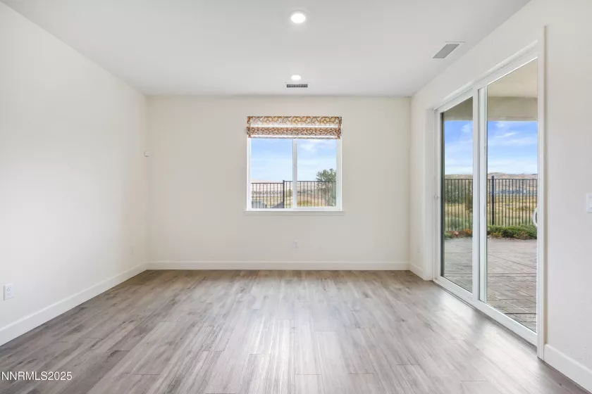 Formal dining area with backyard access
