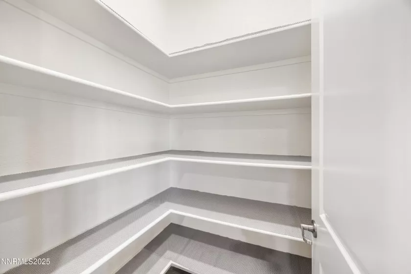 Spacious walk-in pantry with ample storage