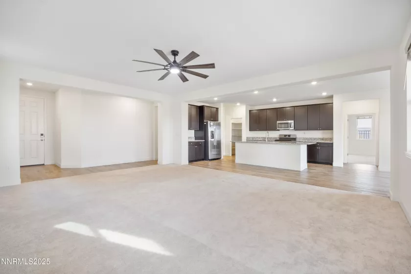 Bright family room with natural light