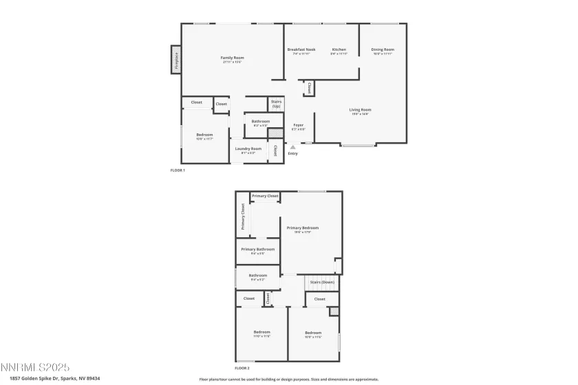 1857 Golden Spike Drive, Sparks, Nevada 89434, 4 Bedrooms Bedrooms, ,3 BathroomsBathrooms,Residential,Residential,Golden Spike Drive,250056424