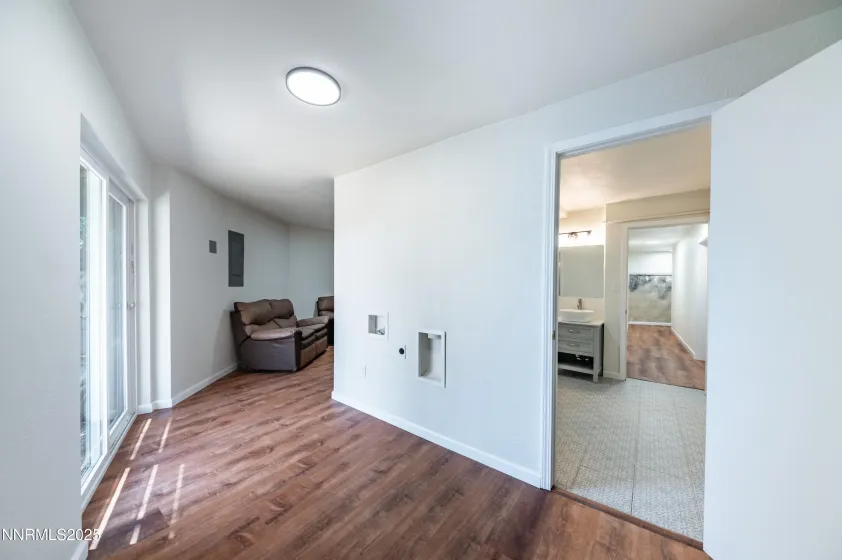 entrance to finished basement full bath.
