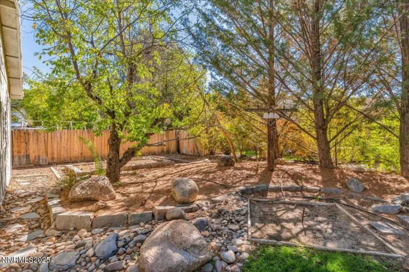 fully landscaped with fruit trees, garden boxes and irrigation.