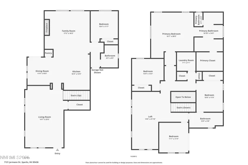 7121 Jermann, Sparks, Nevada 89436, 5 Bedrooms Bedrooms, ,3 BathroomsBathrooms,Residential,Residential,Jermann,250057438