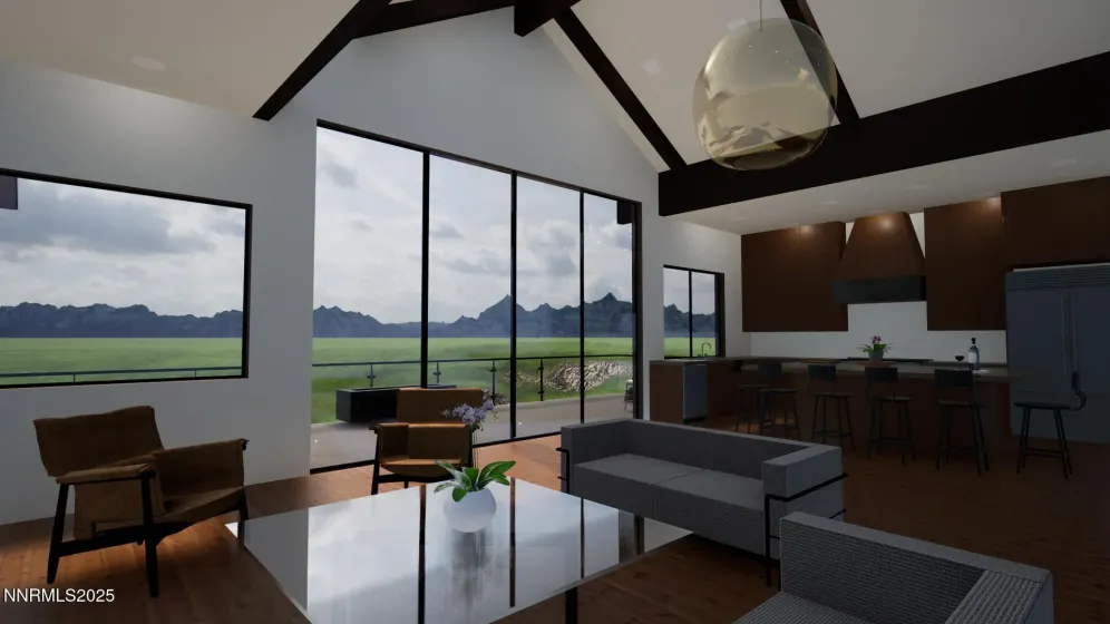 Great room with kitchen view (rendering) Great room with kitchen view (rendering)