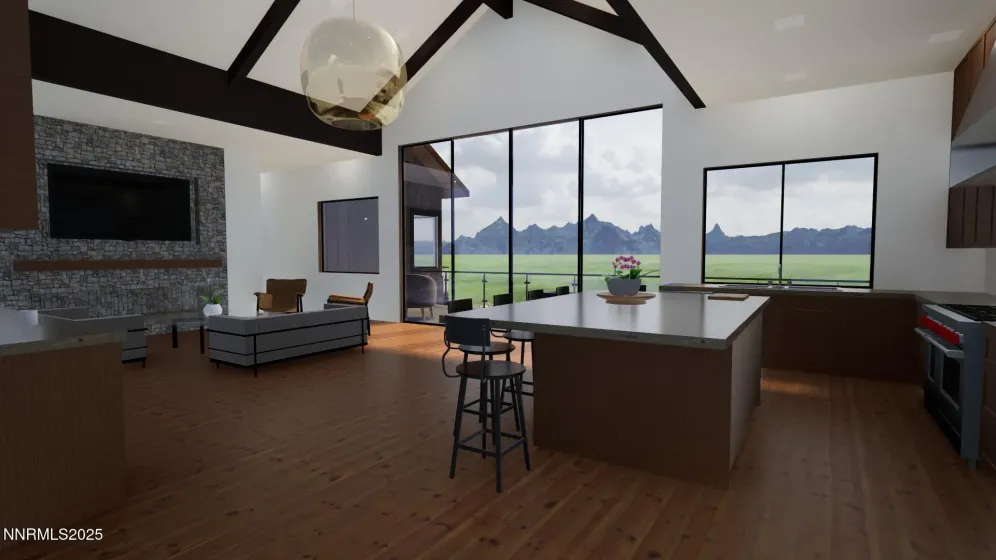 View from kitchen to great room (rendering) View from kitchen to great room (rendering)
