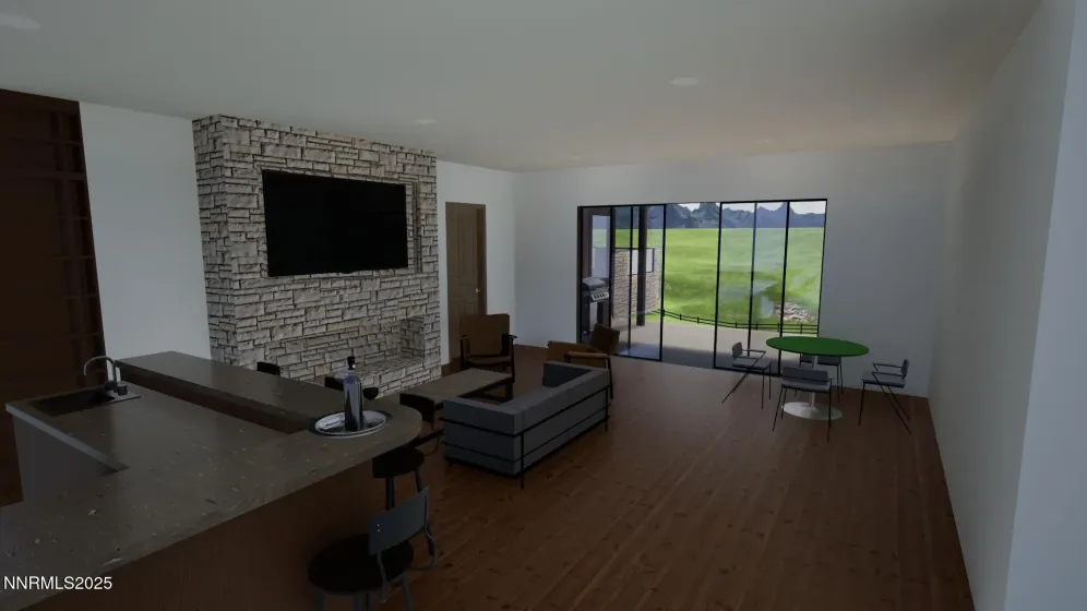 Lower level game room (rendering) Lower level game room (rendering)