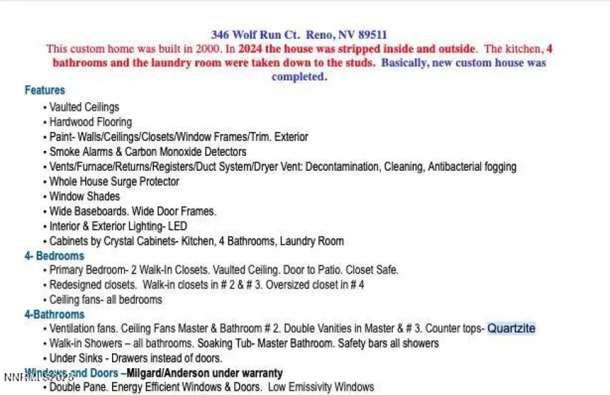 346 Wolf Run, Reno, Nevada 89511, 4 Bedrooms Bedrooms, ,4 BathroomsBathrooms,Residential,Residential,Wolf Run,250057813