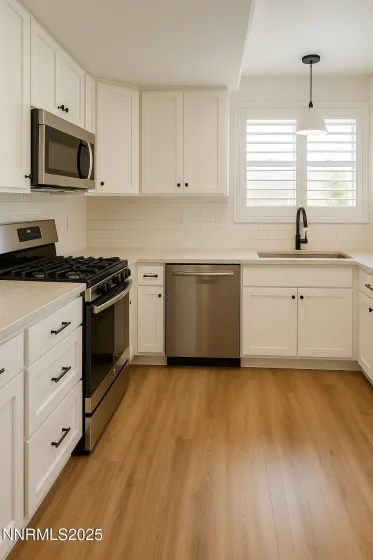 AI-generated kitchen remodel concept based on the existing footprint and appliance configuration.