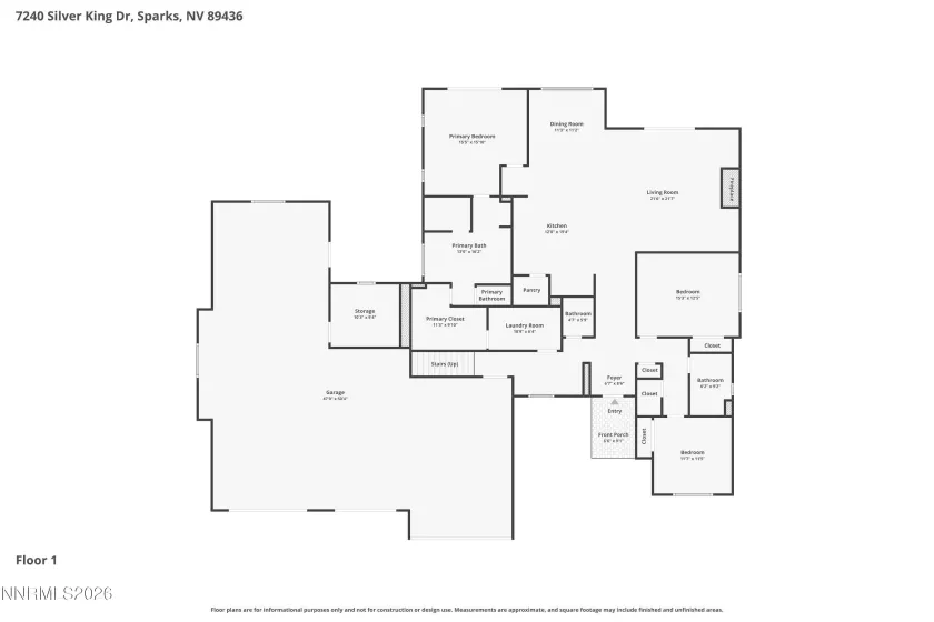 7240 Silver King, Sparks, Nevada 89436, 4 Bedrooms Bedrooms, ,4 BathroomsBathrooms,Residential,Residential,Silver King,250058346