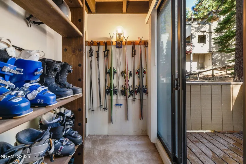 Ski Storage/ Mud Room and back Patio