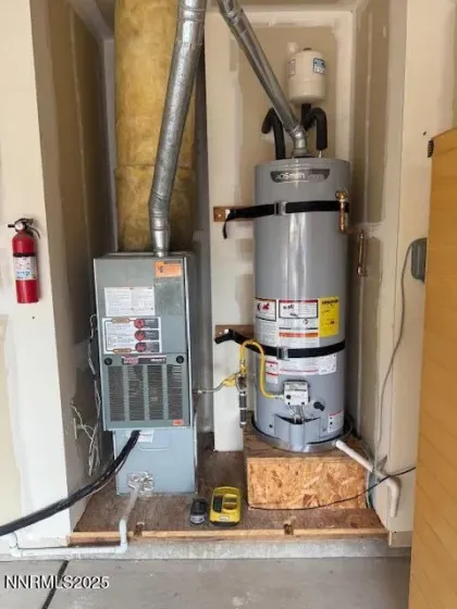 Furnace and water heater in garage