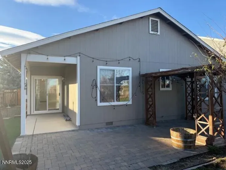 Two patio areas. One covered.