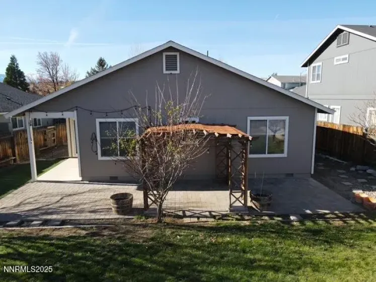 Aerial rear yard patios