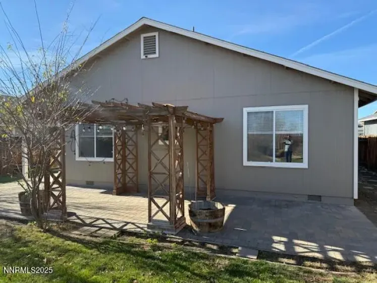 Rear Yard Patio with pergola