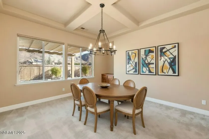 Virtually staged dining room