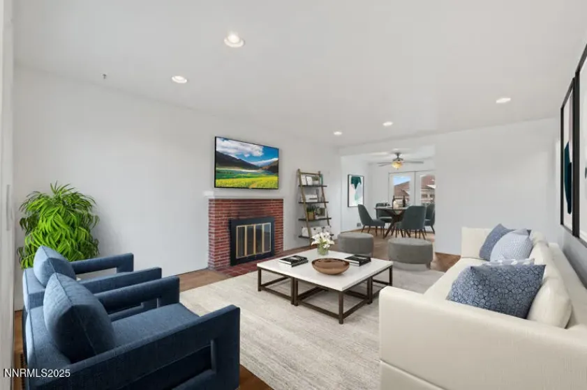 Virtually staged living room