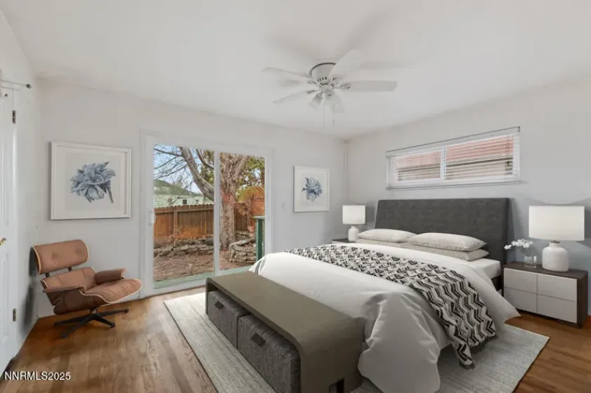 Primary suite virtually staged.