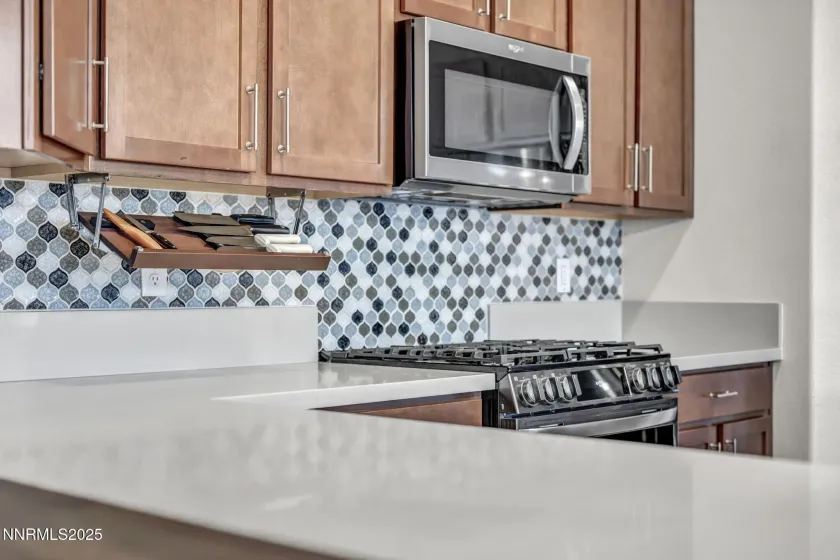 Kitchen with built-in knife holder