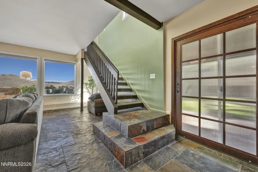 Stairs leading up to Recreation Room