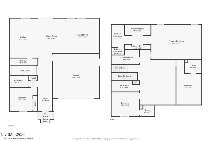 8921 Quail Falls, Reno, Nevada 89506, 4 Bedrooms Bedrooms, ,3 BathroomsBathrooms,Residential,Residential,Quail Falls,260000895
