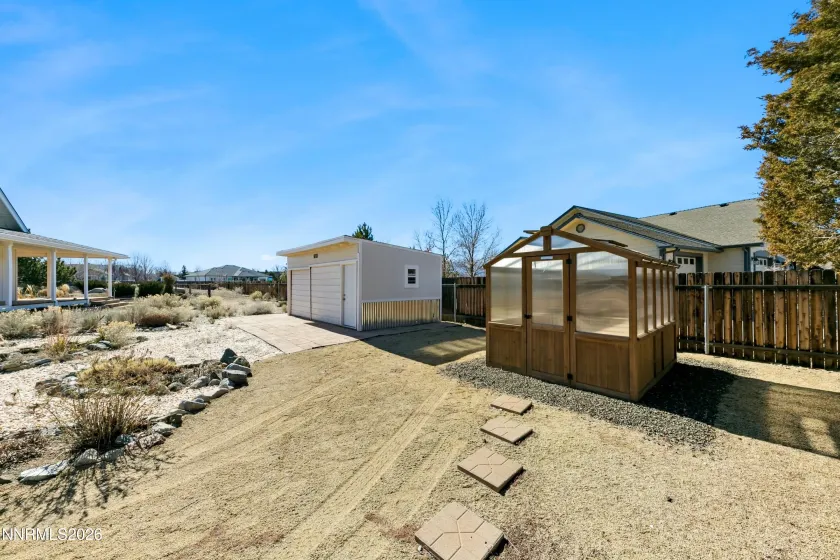 Greenhouse and storage shed