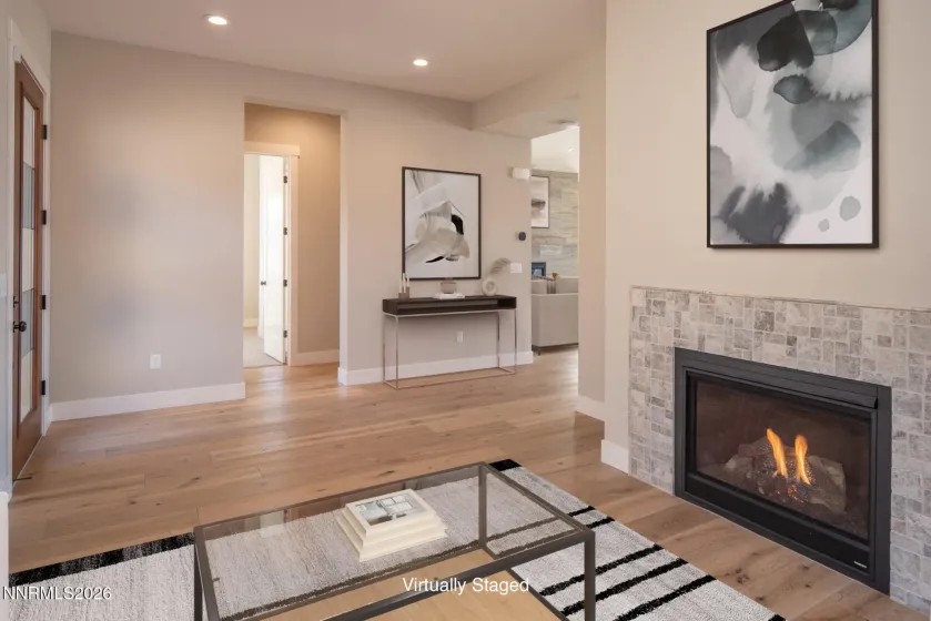 Entry and Sitting Room with Fireplace