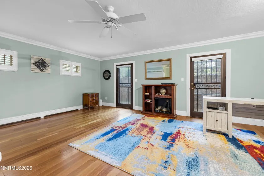 Basement bedroom with backyard access