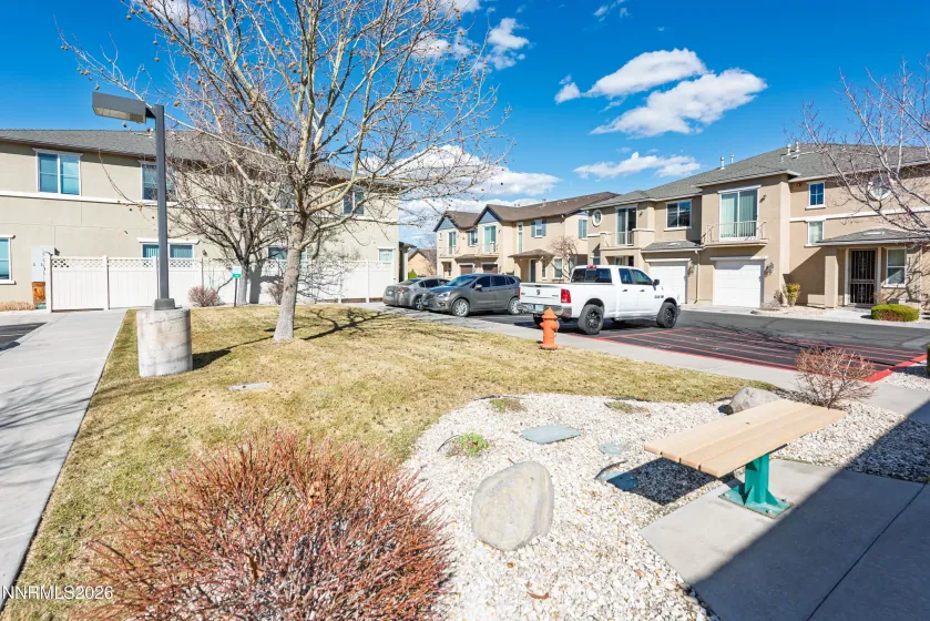 Landscaped common area and additional parking