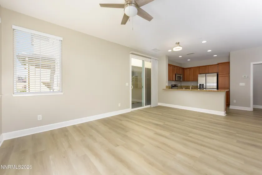 Open to kitchen with breakfast bar